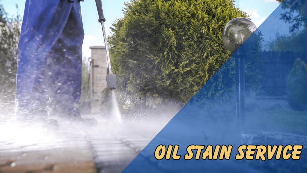 Bello Wash Solutions in Las Vegas removing Oil Stain from driveway